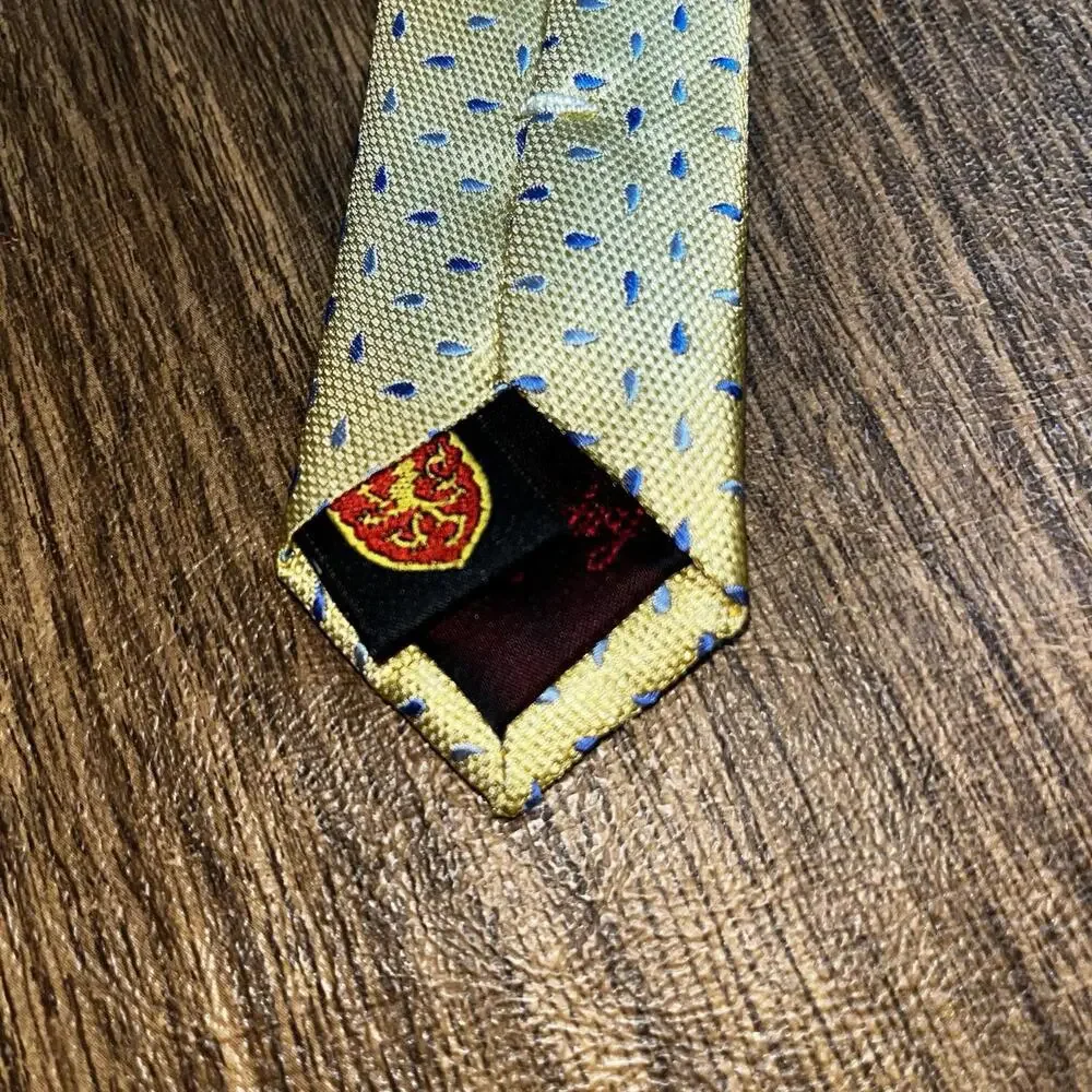 English Laundry Mens Necktie Christopher Wicks Geometric‎ Silk Classic Yellow